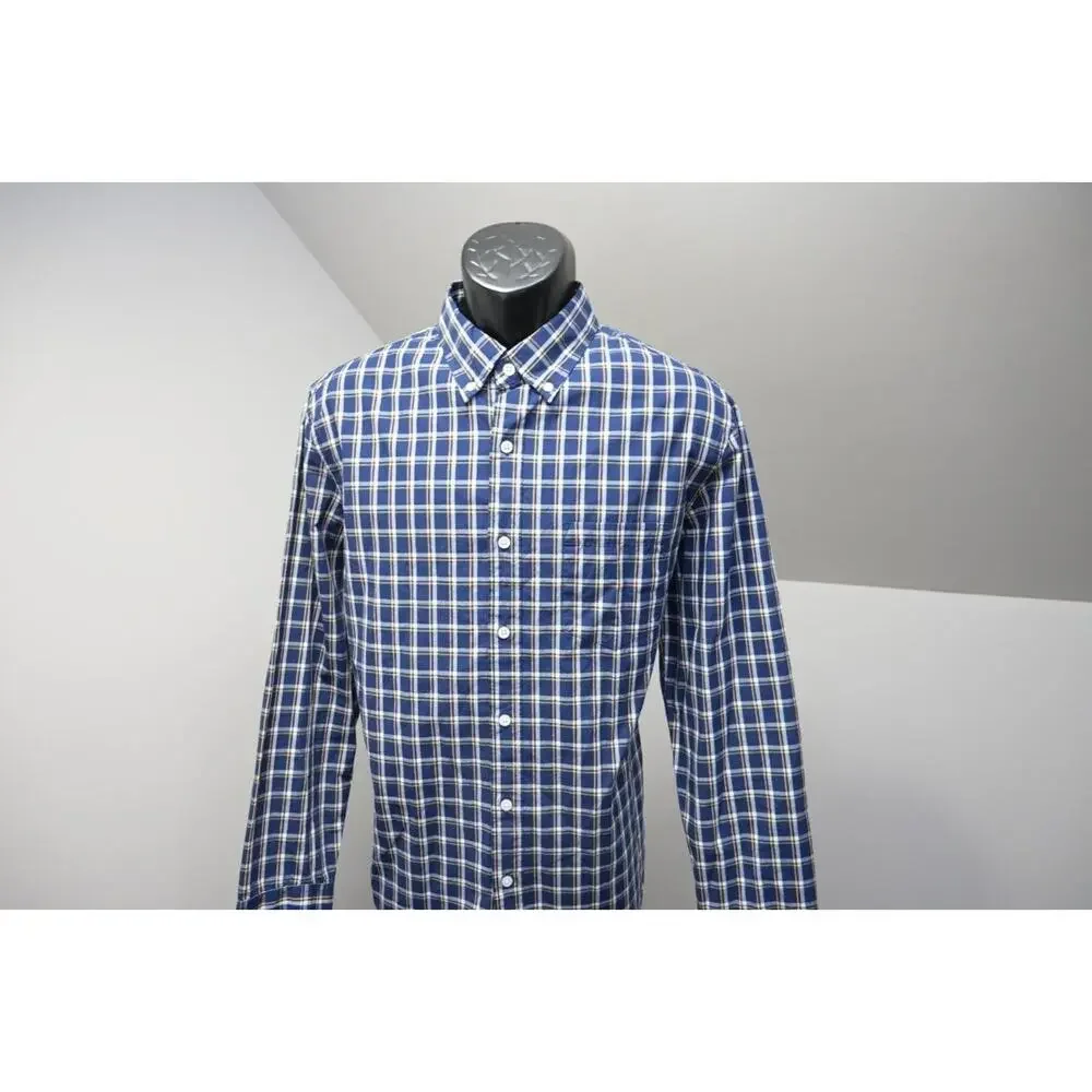 J Crew Flex Wash Dress Shirt Slim Untucked Button Up Long Sleeve‎ Mens Sz Large